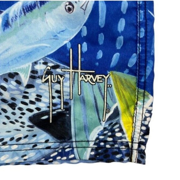 Afico Bluewater GUY HARVEY Swimwear  Mens Size 30  Fish Print Board Short Trunks - Picture 4 of 7
